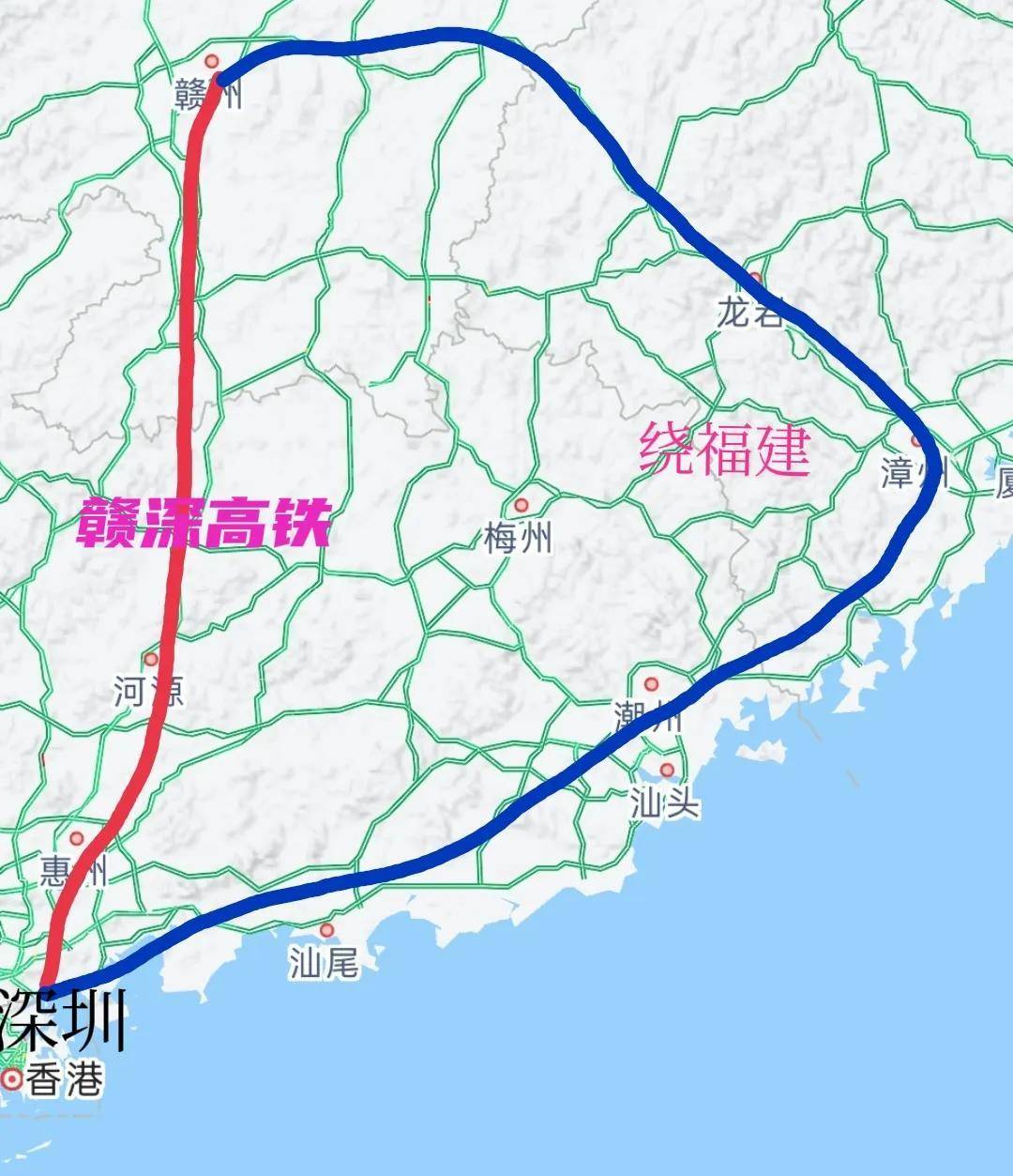 粤赣高铁最新线路图，飞驰串联粤赣，美好时光启程！